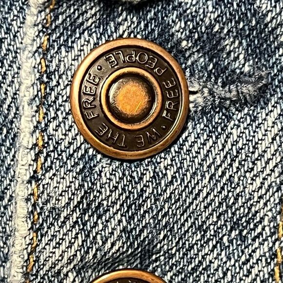 FREE PEOPLE | We The Free Harvey Denim A-Line Mini Skirt Distressed Size 28 - Picture 7 of 10